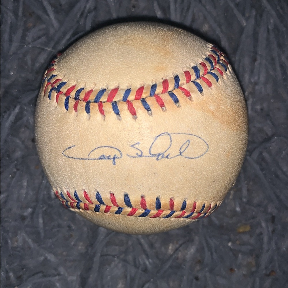 Gary Sheffield All-star game Autographed Baseball with Red and Blue Stitching